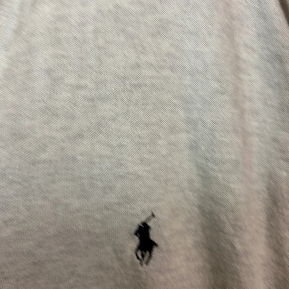 Polo Ralph Lauren‎ Mens V Neck Sweater Light Gray 100% Pima Cotton Preppy